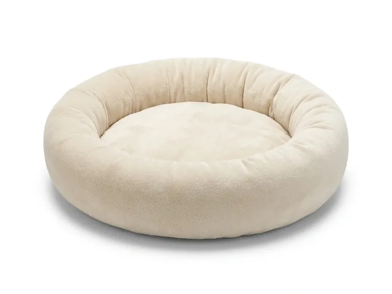 Cama redonda con borde acolchado