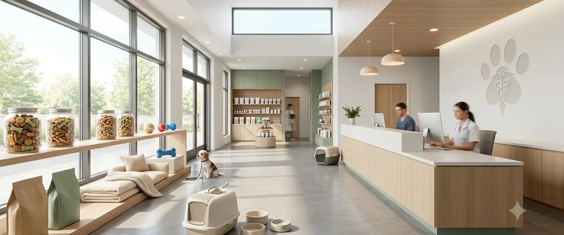Recepción de la clínica veterinaria